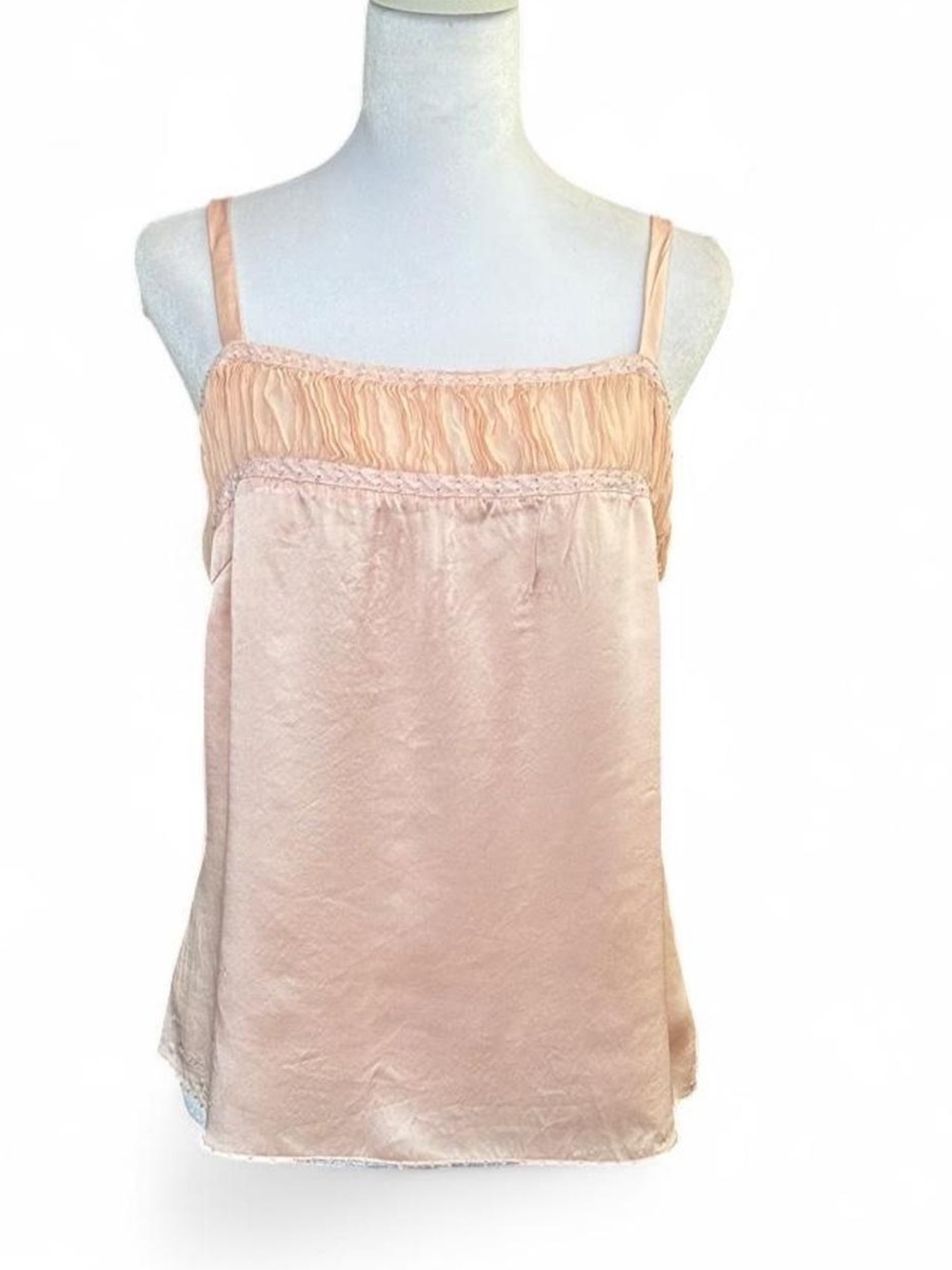 Coquette Y2K pink silk cami. 100% silk